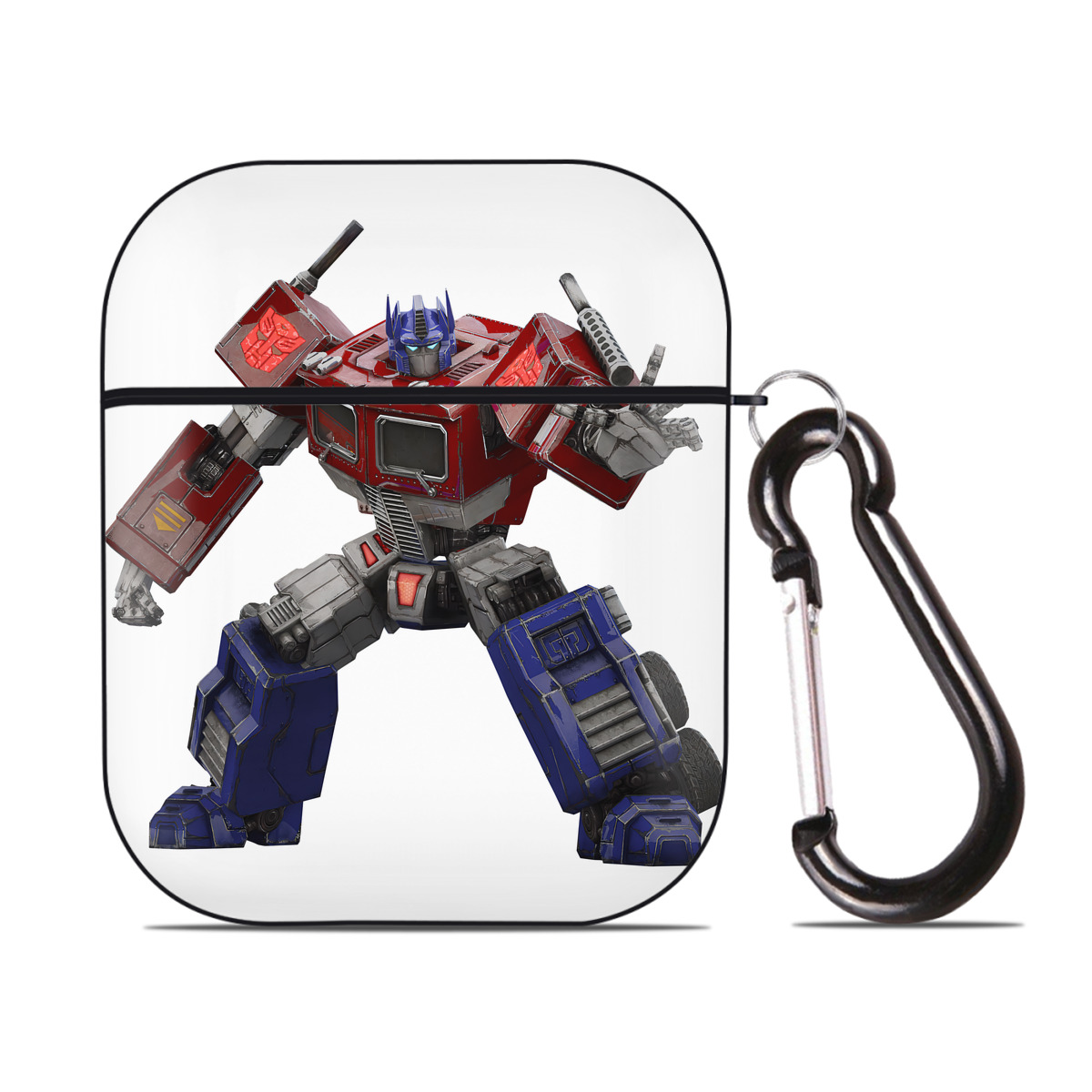 （画像用） Transformers トランスフォーマー AirPods 第2世代保護ケース ハードシェル ブラック 耐衝撃・防指紋・カラビナ付き