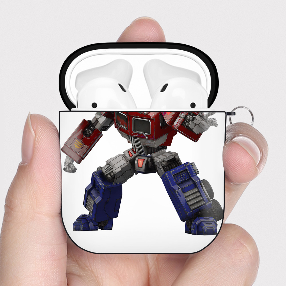 （画像用） Transformers トランスフォーマー AirPods 第2世代保護ケース ハードシェル ブラック 耐衝撃・防指紋・カラビナ付き