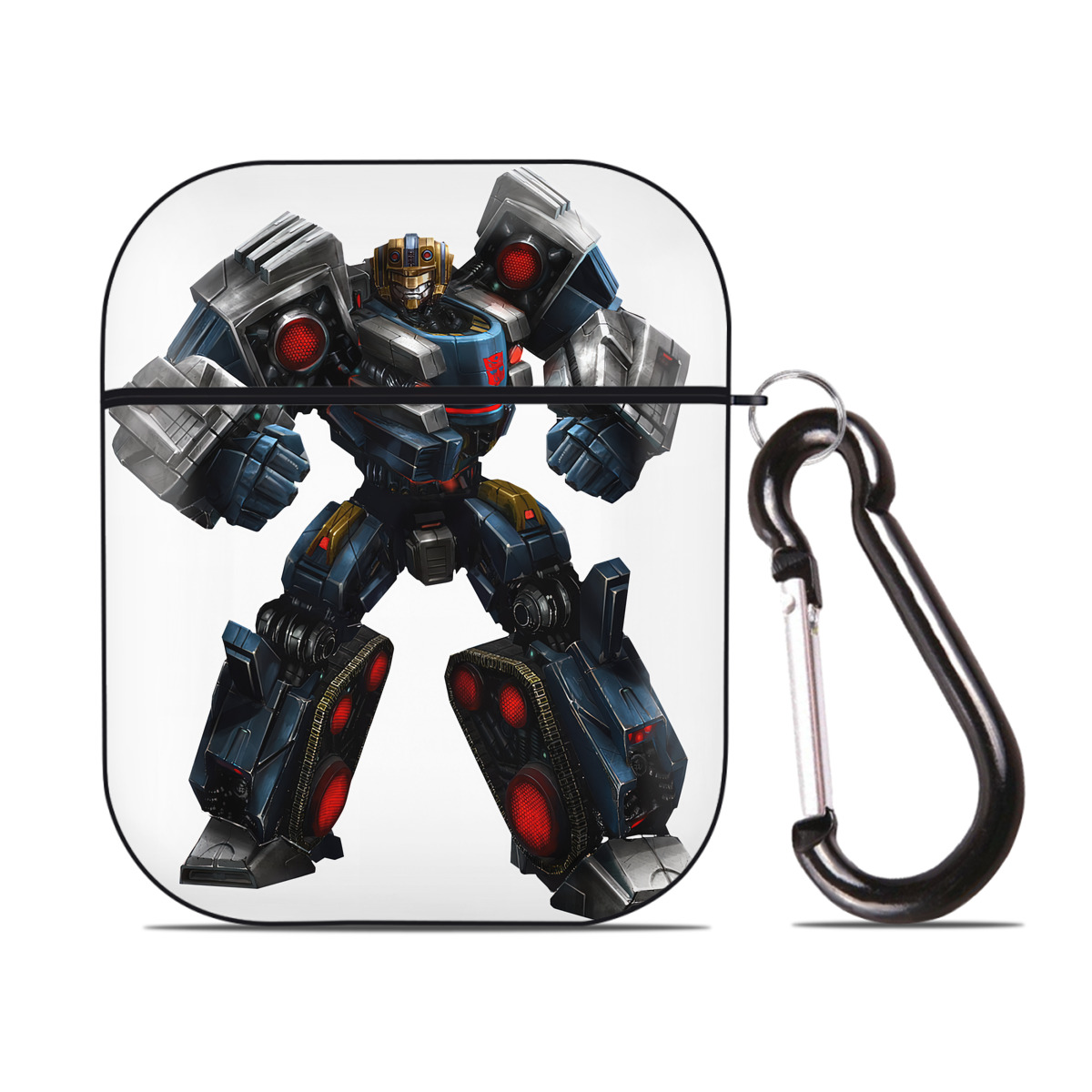 （画像用） Transformers トランスフォーマー AirPods 第2世代保護ケース ハードシェル ブラック 耐衝撃・防指紋・カラビナ付き