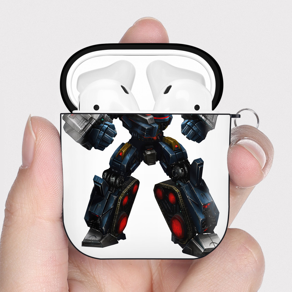 （画像用） Transformers トランスフォーマー AirPods 第2世代保護ケース ハードシェル ブラック 耐衝撃・防指紋・カラビナ付き