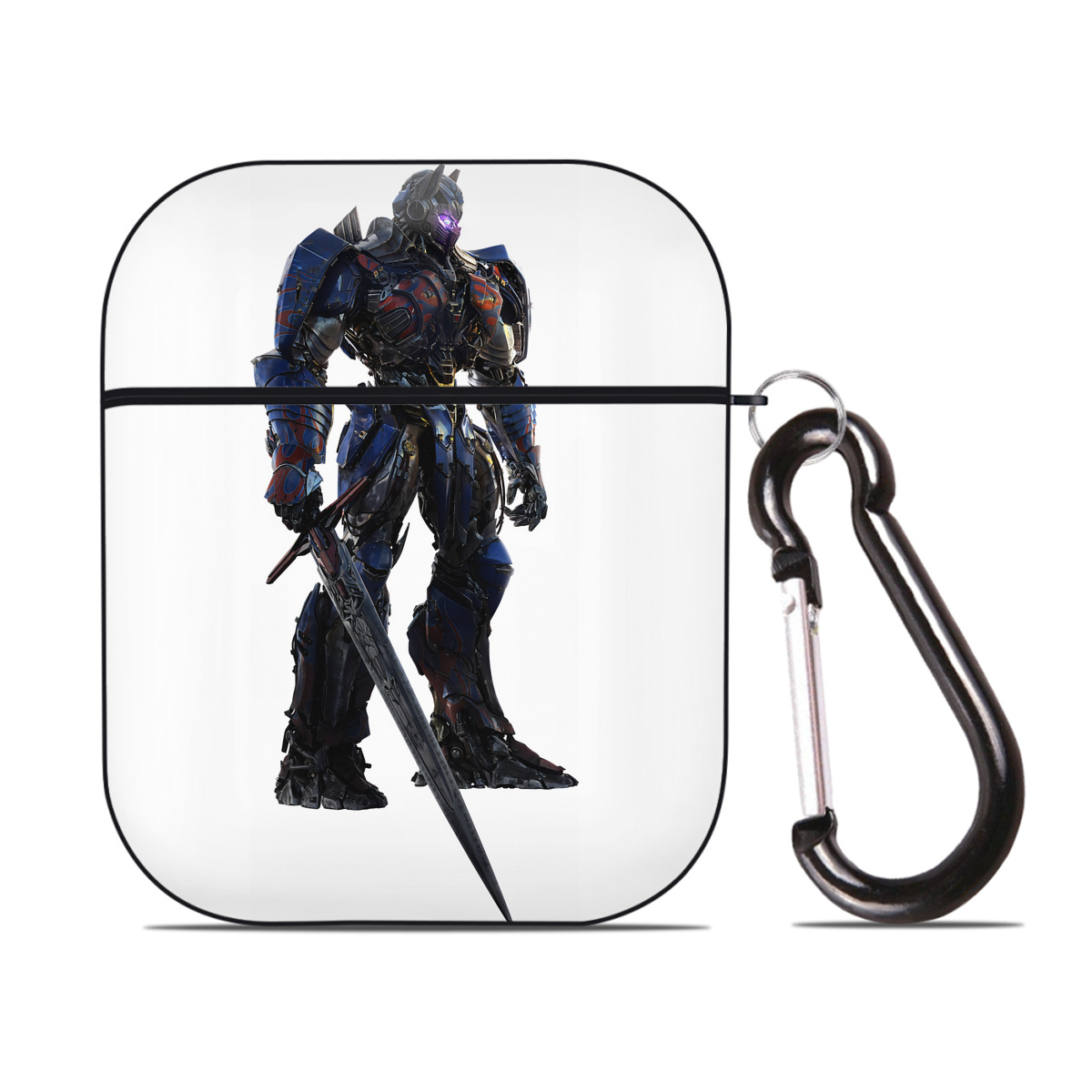 （画像用） Transformers トランスフォーマー AirPods 第2世代保護ケース ハードシェル ブラック 耐衝撃・防指紋・カラビナ付き