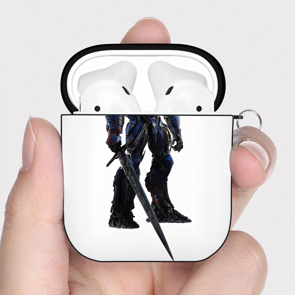 （画像用） Transformers トランスフォーマー AirPods 第2世代保護ケース ハードシェル ブラック 耐衝撃・防指紋・カラビナ付き