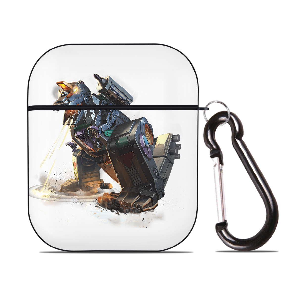 （画像用） Transformers トランスフォーマー AirPods 第2世代保護ケース ハードシェル ブラック 耐衝撃・防指紋・カラビナ付き