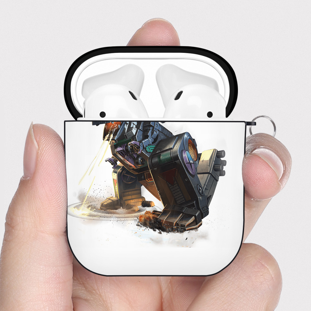 （画像用） Transformers トランスフォーマー AirPods 第2世代保護ケース ハードシェル ブラック 耐衝撃・防指紋・カラビナ付き