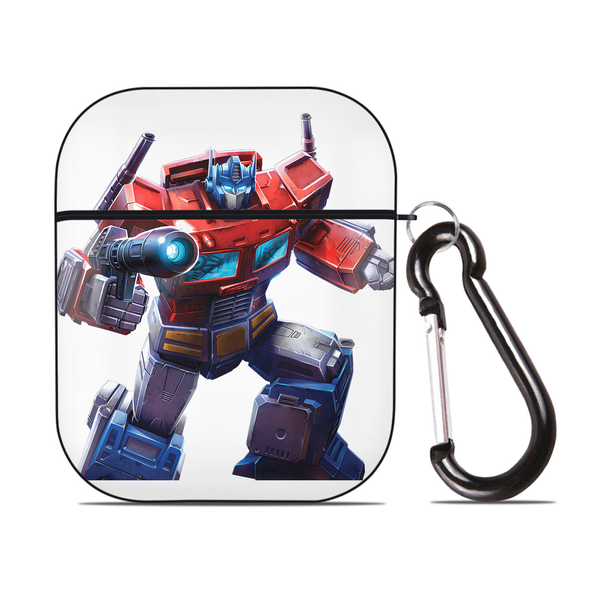 （画像用） Transformers トランスフォーマー AirPods 第2世代保護ケース ハードシェル ブラック 耐衝撃・防指紋・カラビナ付き