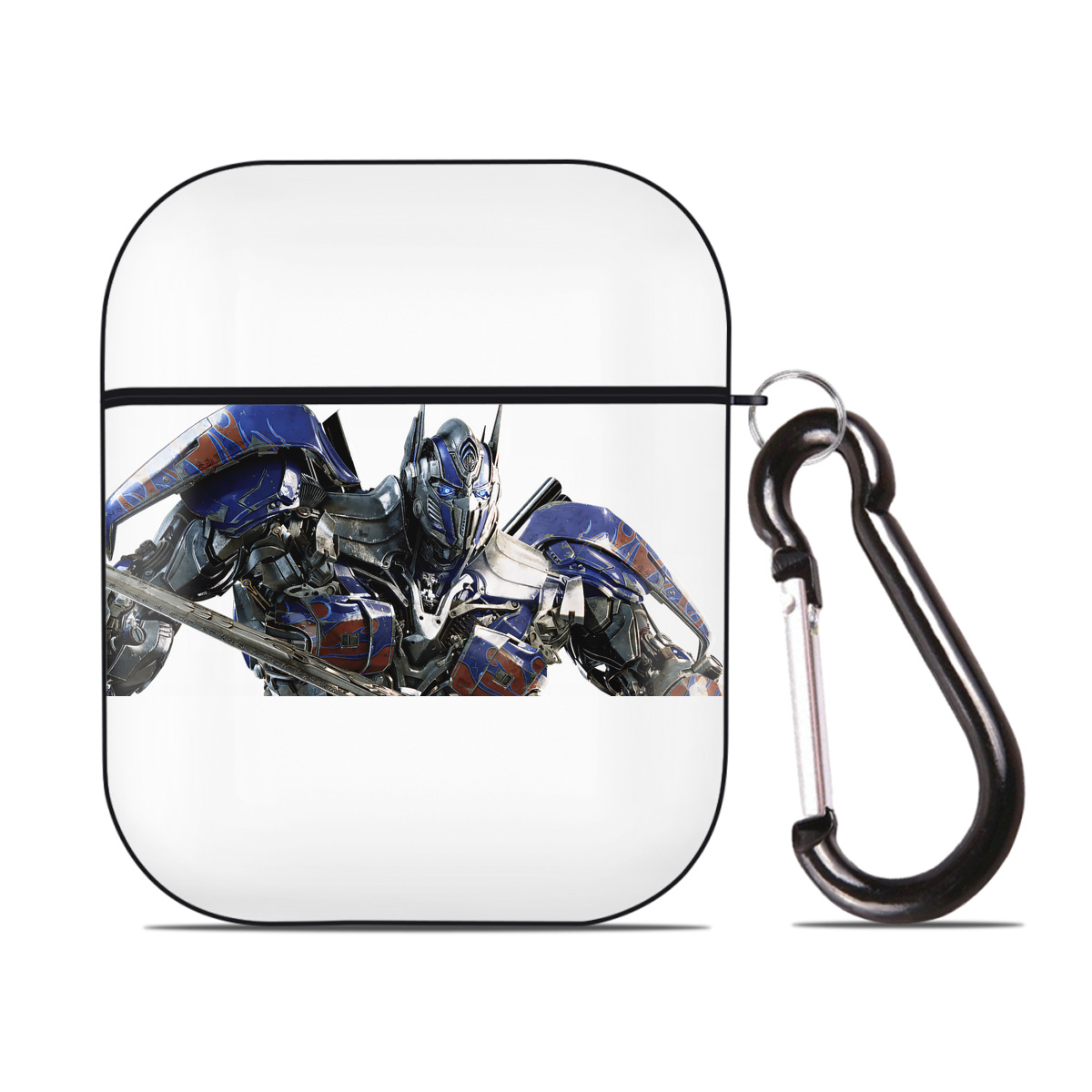 （画像用） Transformers トランスフォーマー AirPods 第2世代保護ケース ハードシェル ブラック 耐衝撃・防指紋・カラビナ付き