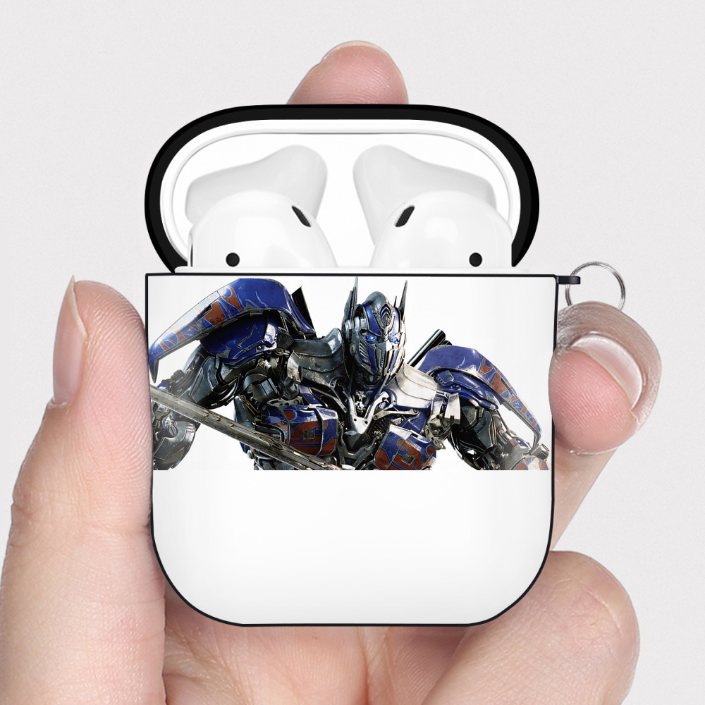 （画像用） Transformers トランスフォーマー AirPods 第2世代保護ケース ハードシェル ブラック 耐衝撃・防指紋・カラビナ付き