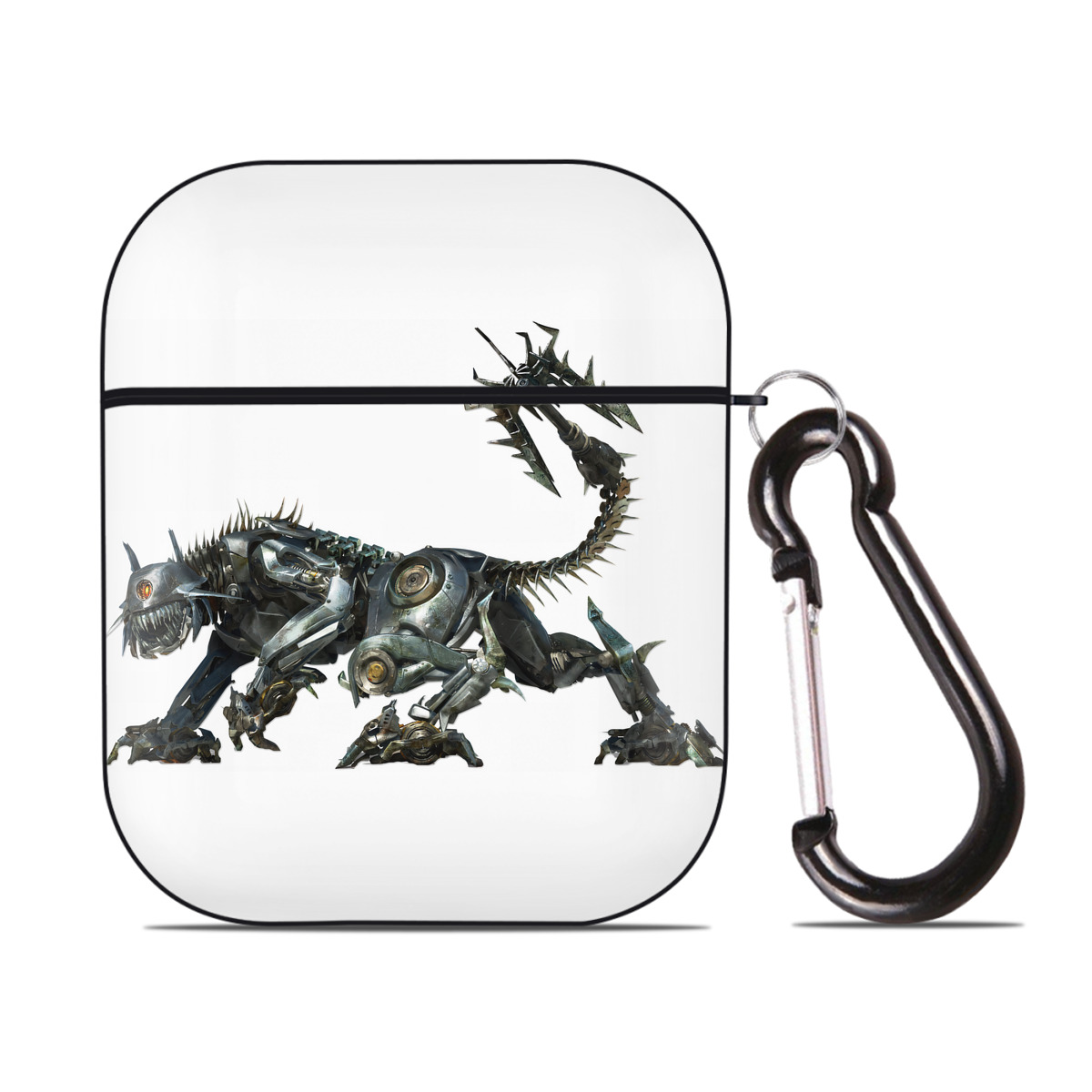 （画像用） Transformers トランスフォーマー AirPods 第2世代保護ケース ハードシェル ブラック 耐衝撃・防指紋・カラビナ付き