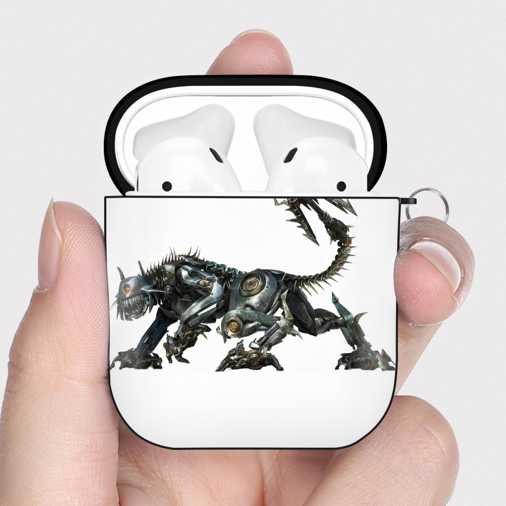 （画像用） Transformers トランスフォーマー AirPods 第2世代保護ケース ハードシェル ブラック 耐衝撃・防指紋・カラビナ付き