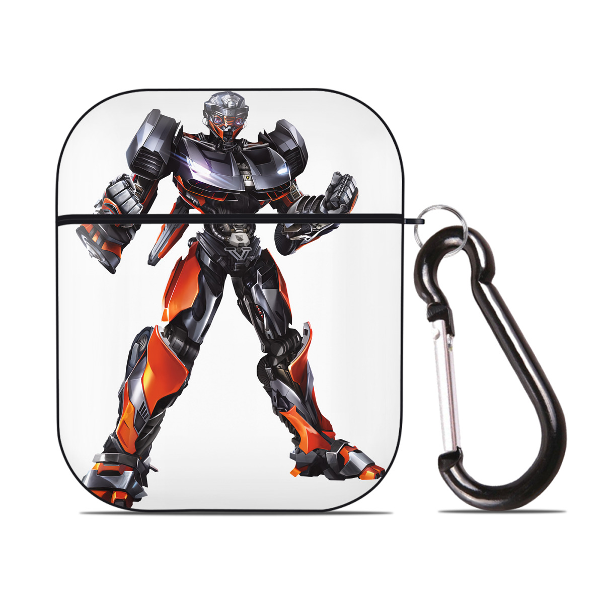 （画像用） Transformers トランスフォーマー AirPods 第2世代保護ケース ハードシェル ブラック 耐衝撃・防指紋・カラビナ付き