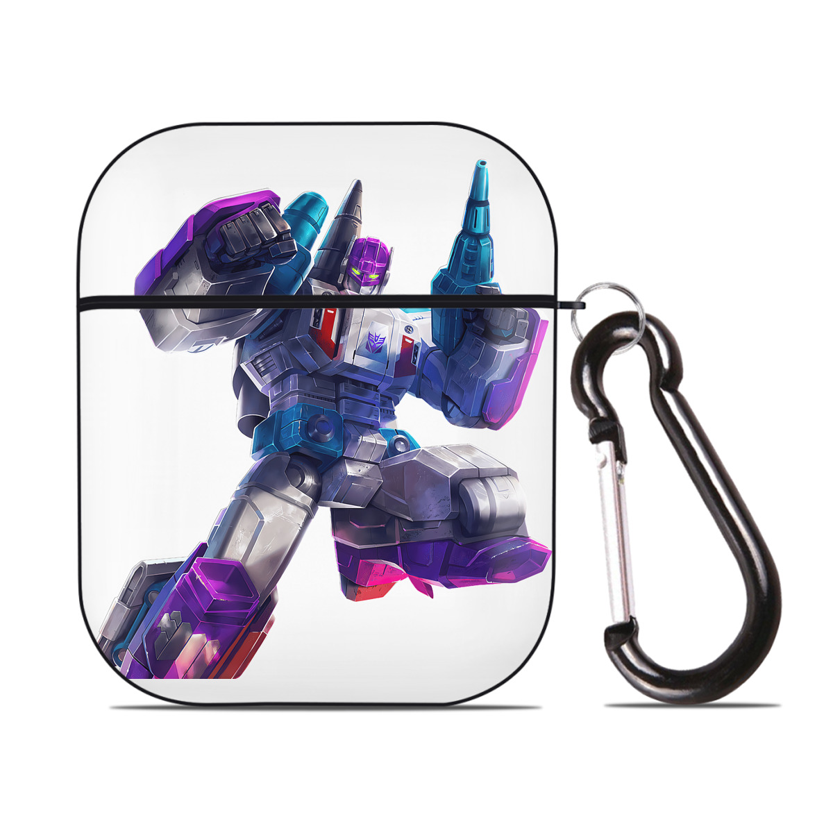 （画像用） Transformers トランスフォーマー AirPods 第2世代保護ケース ハードシェル ブラック 耐衝撃・防指紋・カラビナ付き