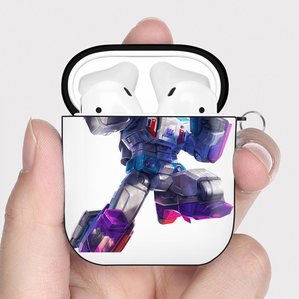 （画像用） Transformers トランスフォーマー AirPods 第2世代保護ケース ハードシェル ブラック 耐衝撃・防指紋・カラビナ付き