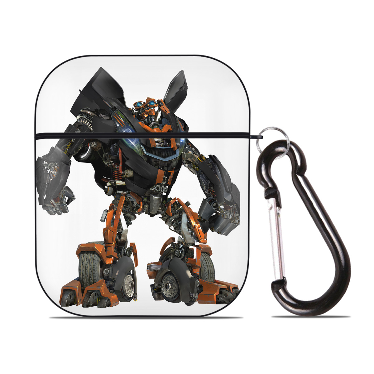（画像用） Transformers トランスフォーマー AirPods 第2世代保護ケース ハードシェル ブラック 耐衝撃・防指紋・カラビナ付き