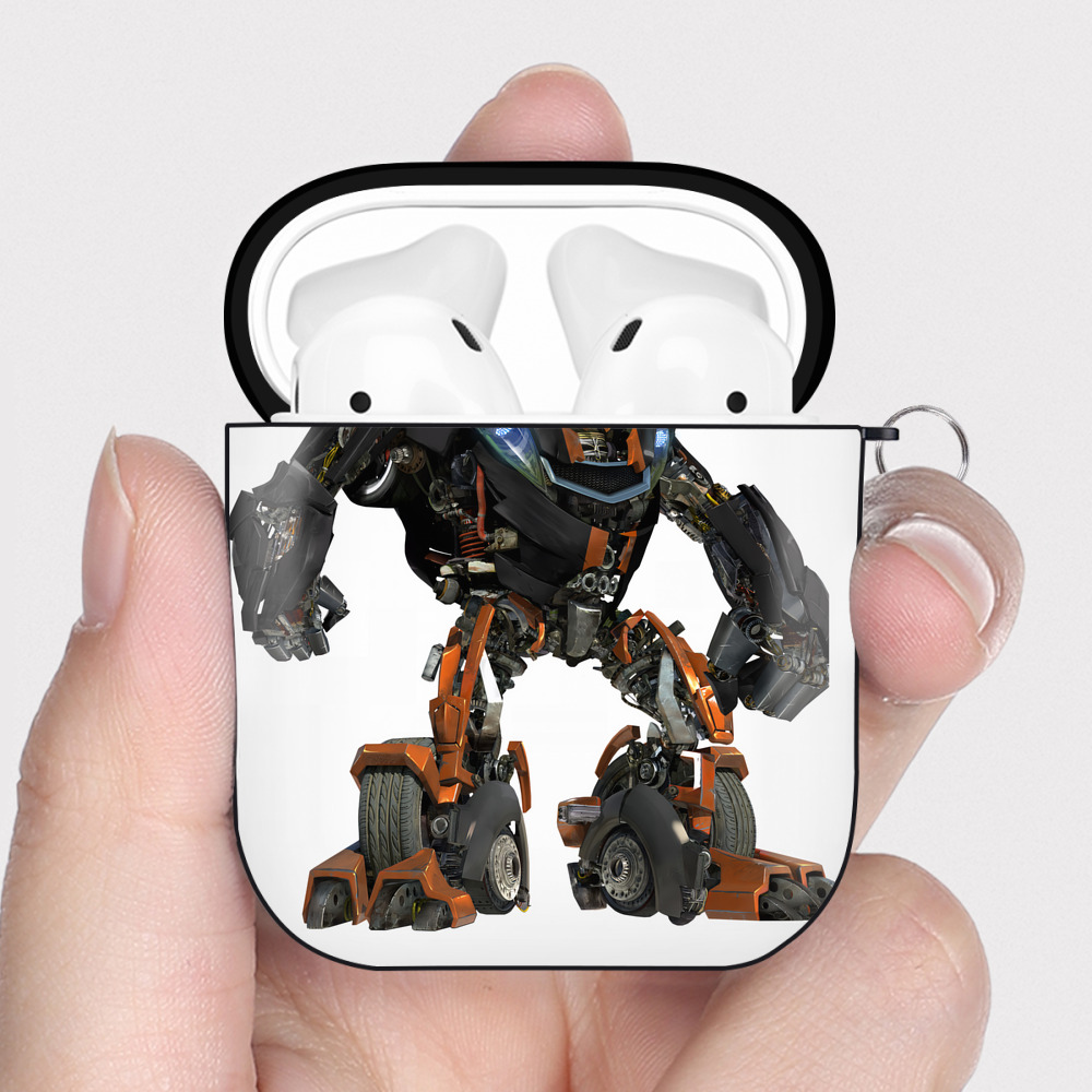 （画像用） Transformers トランスフォーマー AirPods 第2世代保護ケース ハードシェル ブラック 耐衝撃・防指紋・カラビナ付き
