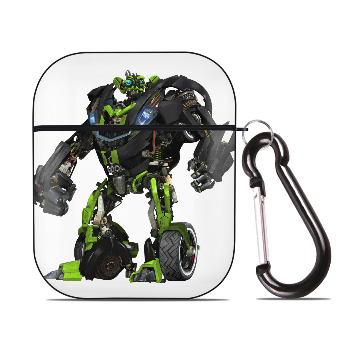 （画像用） Transformers トランスフォーマー AirPods 第2世代保護ケース ハードシェル ブラック 耐衝撃・防指紋・カラビナ付き