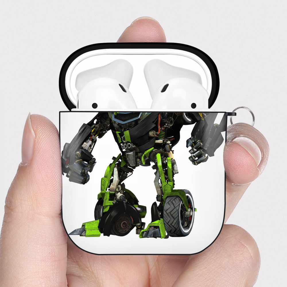 （画像用） Transformers トランスフォーマー AirPods 第2世代保護ケース ハードシェル ブラック 耐衝撃・防指紋・カラビナ付き