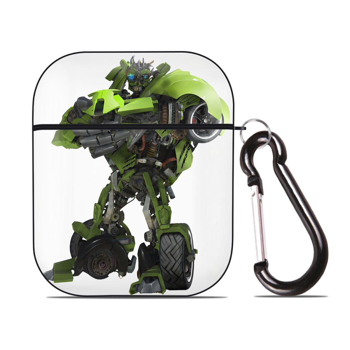 （画像用） Transformers トランスフォーマー AirPods 第2世代保護ケース ハードシェル ブラック 耐衝撃・防指紋・カラビナ付き