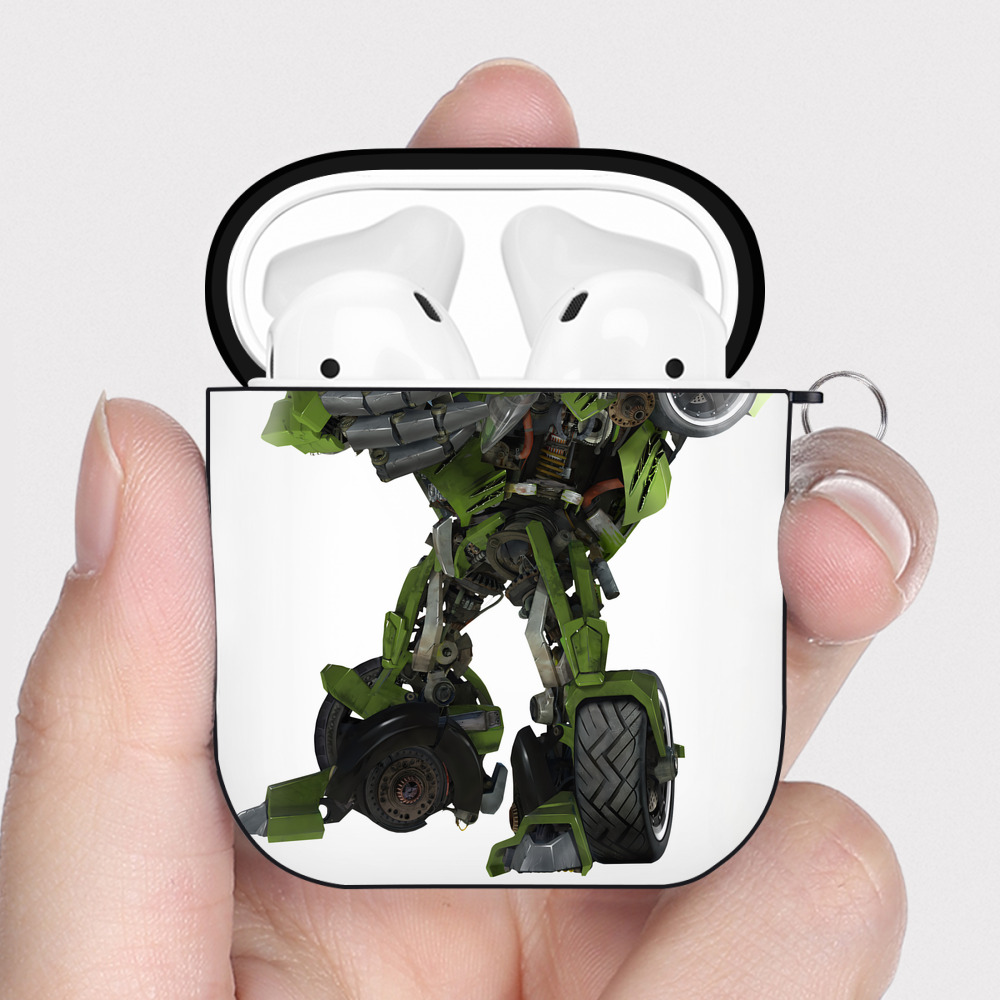 （画像用） Transformers トランスフォーマー AirPods 第2世代保護ケース ハードシェル ブラック 耐衝撃・防指紋・カラビナ付き
