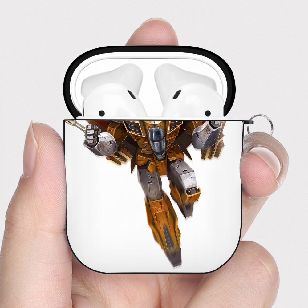 （画像用） Transformers トランスフォーマー AirPods 第2世代保護ケース ハードシェル ブラック 耐衝撃・防指紋・カラビナ付き