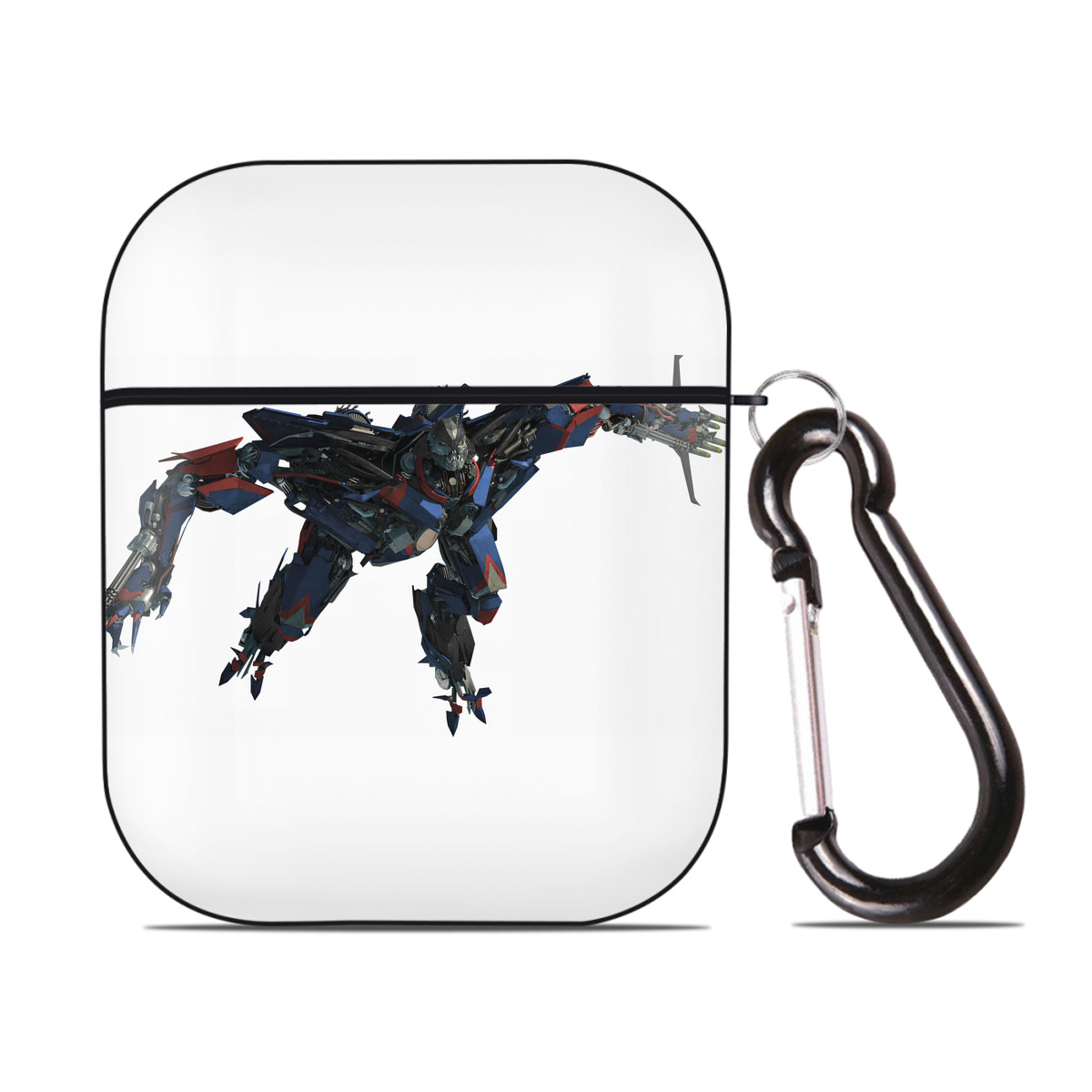 （画像用） Transformers トランスフォーマー AirPods 第2世代保護ケース ハードシェル ブラック 耐衝撃・防指紋・カラビナ付き