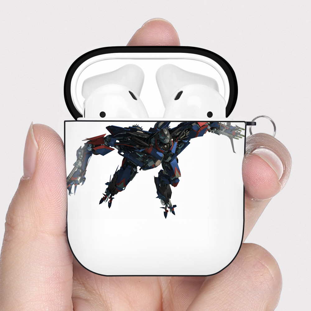 （画像用） Transformers トランスフォーマー AirPods 第2世代保護ケース ハードシェル ブラック 耐衝撃・防指紋・カラビナ付き