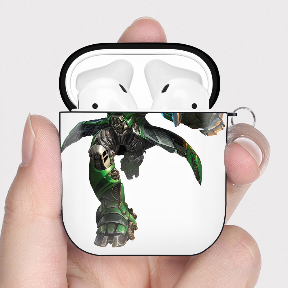 （画像用） Transformers トランスフォーマー AirPods 第2世代保護ケース ハードシェル ブラック 耐衝撃・防指紋・カラビナ付き
