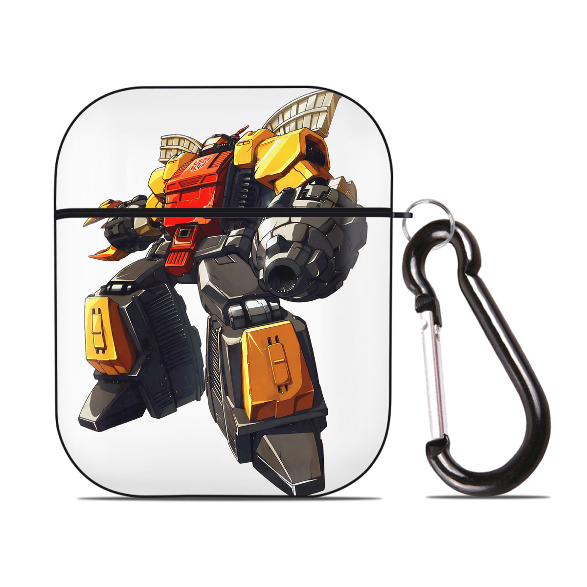 （画像用） Transformers トランスフォーマー AirPods 第2世代保護ケース ハードシェル ブラック 耐衝撃・防指紋・カラビナ付き
