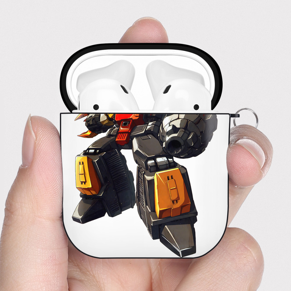 （画像用） Transformers トランスフォーマー AirPods 第2世代保護ケース ハードシェル ブラック 耐衝撃・防指紋・カラビナ付き