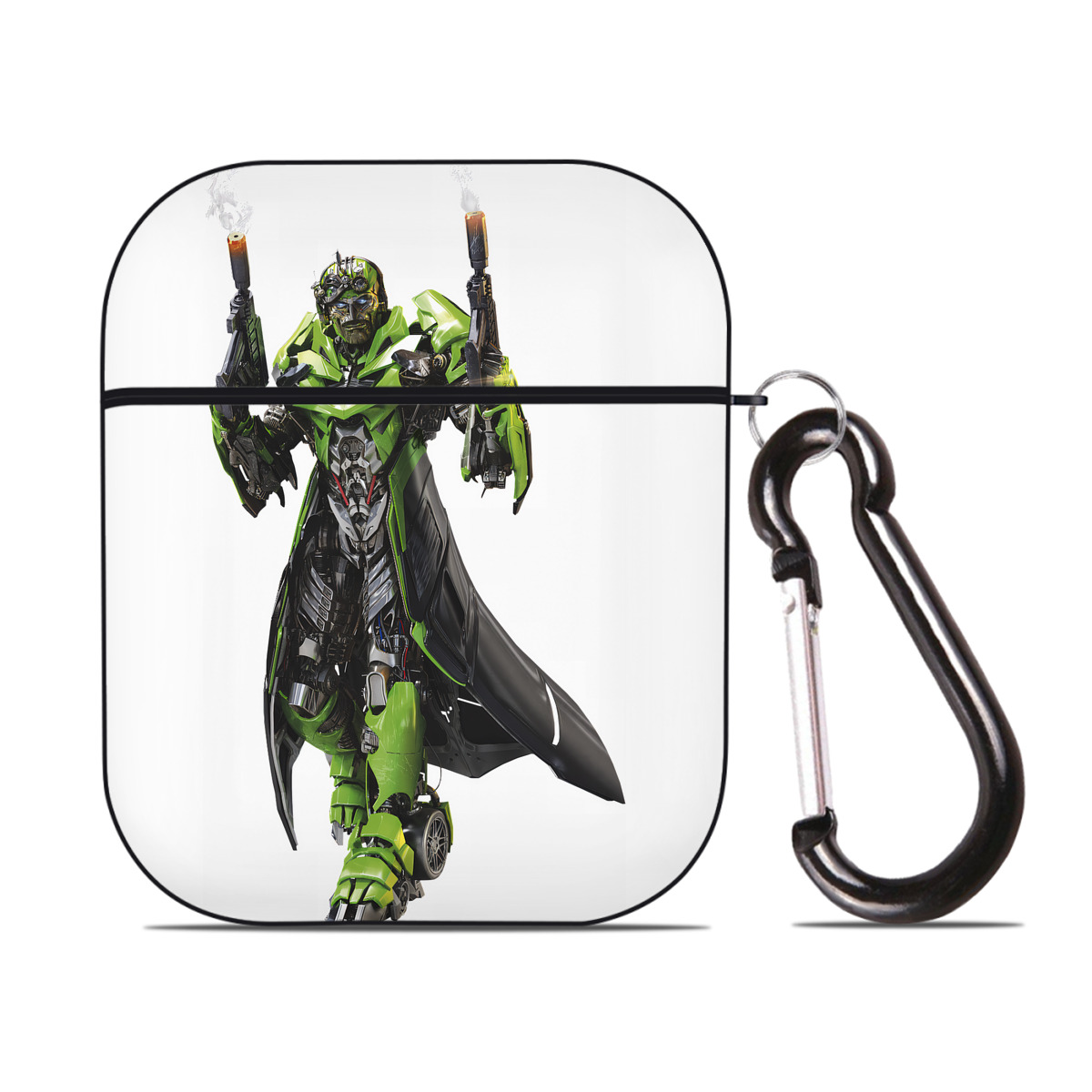 （画像用） Transformers トランスフォーマー AirPods 第2世代保護ケース ハードシェル ブラック 耐衝撃・防指紋・カラビナ付き