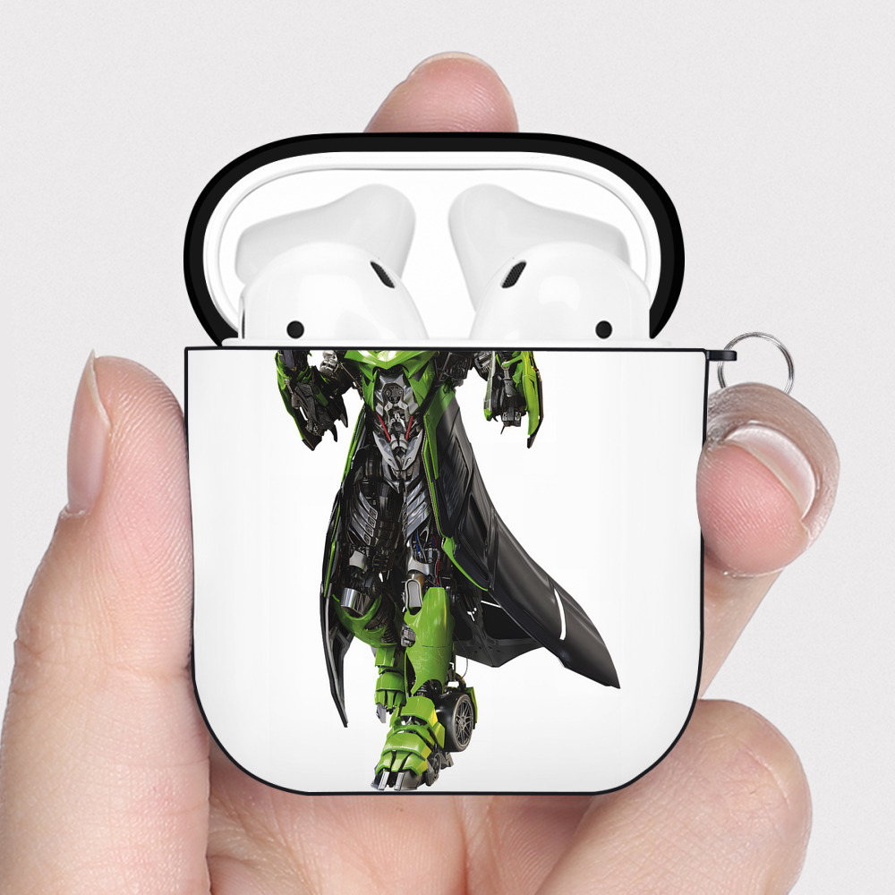 （画像用） Transformers トランスフォーマー AirPods 第2世代保護ケース ハードシェル ブラック 耐衝撃・防指紋・カラビナ付き