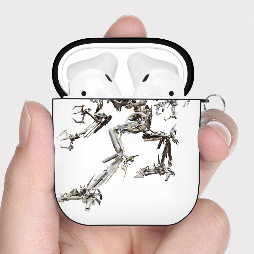 （画像用） Transformers トランスフォーマー AirPods 第2世代保護ケース ハードシェル ブラック 耐衝撃・防指紋・カラビナ付き