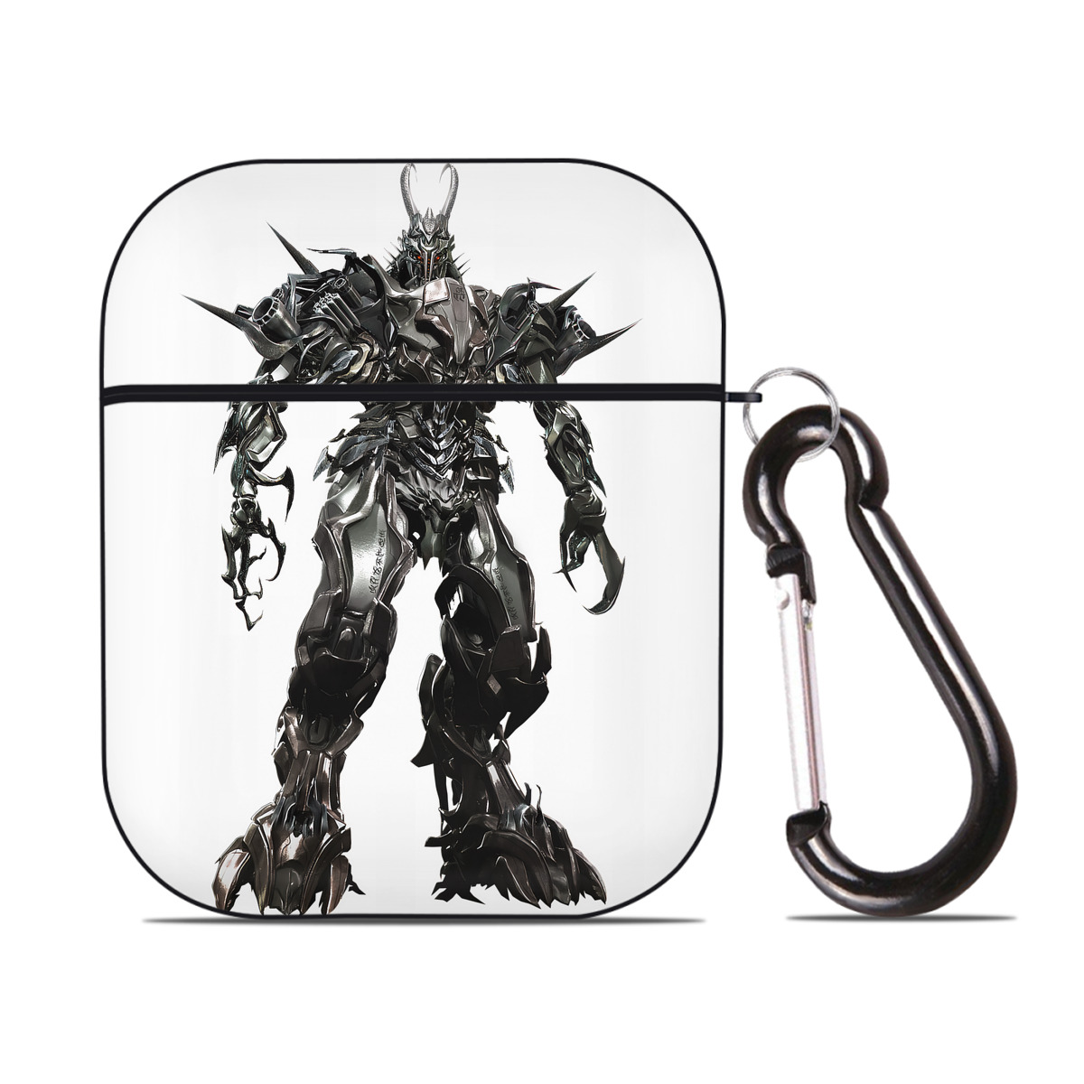 （画像用） Transformers トランスフォーマー AirPods 第2世代保護ケース ハードシェル ブラック 耐衝撃・防指紋・カラビナ付き