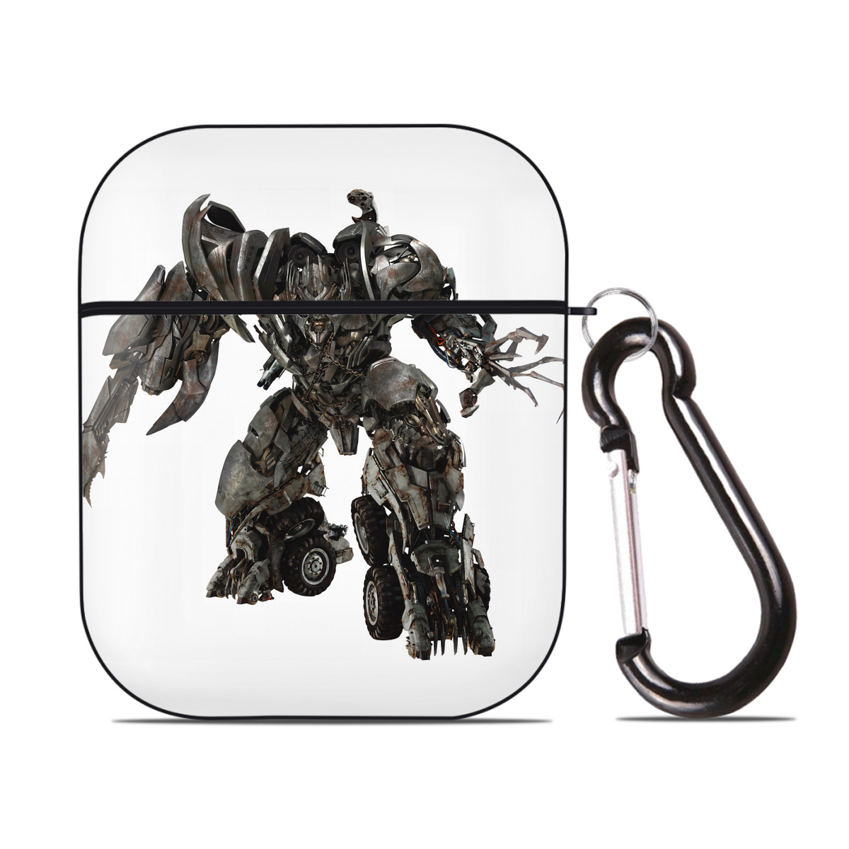 （画像用） Transformers トランスフォーマー AirPods 第2世代保護ケース ハードシェル ブラック 耐衝撃・防指紋・カラビナ付き