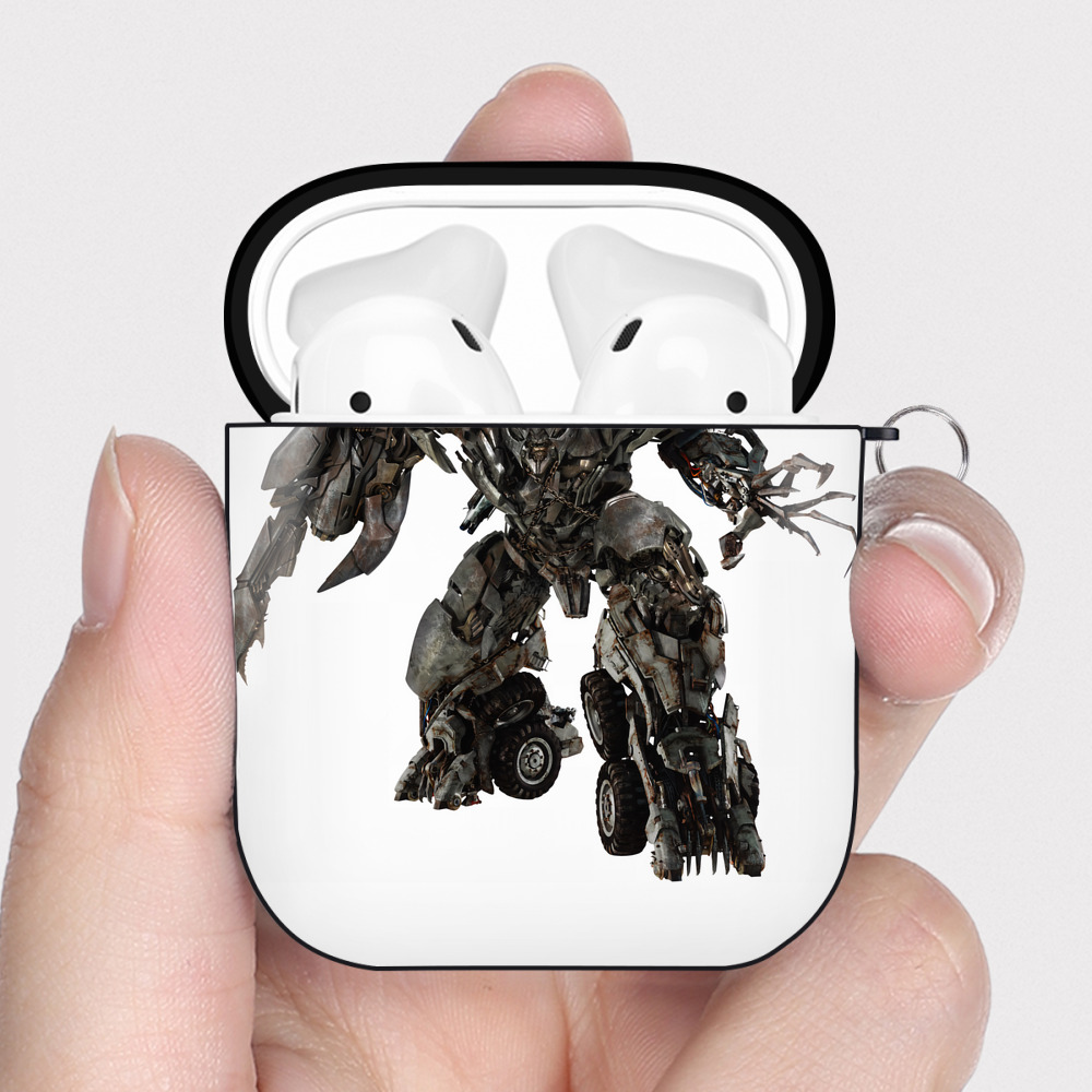 （画像用） Transformers トランスフォーマー AirPods 第2世代保護ケース ハードシェル ブラック 耐衝撃・防指紋・カラビナ付き