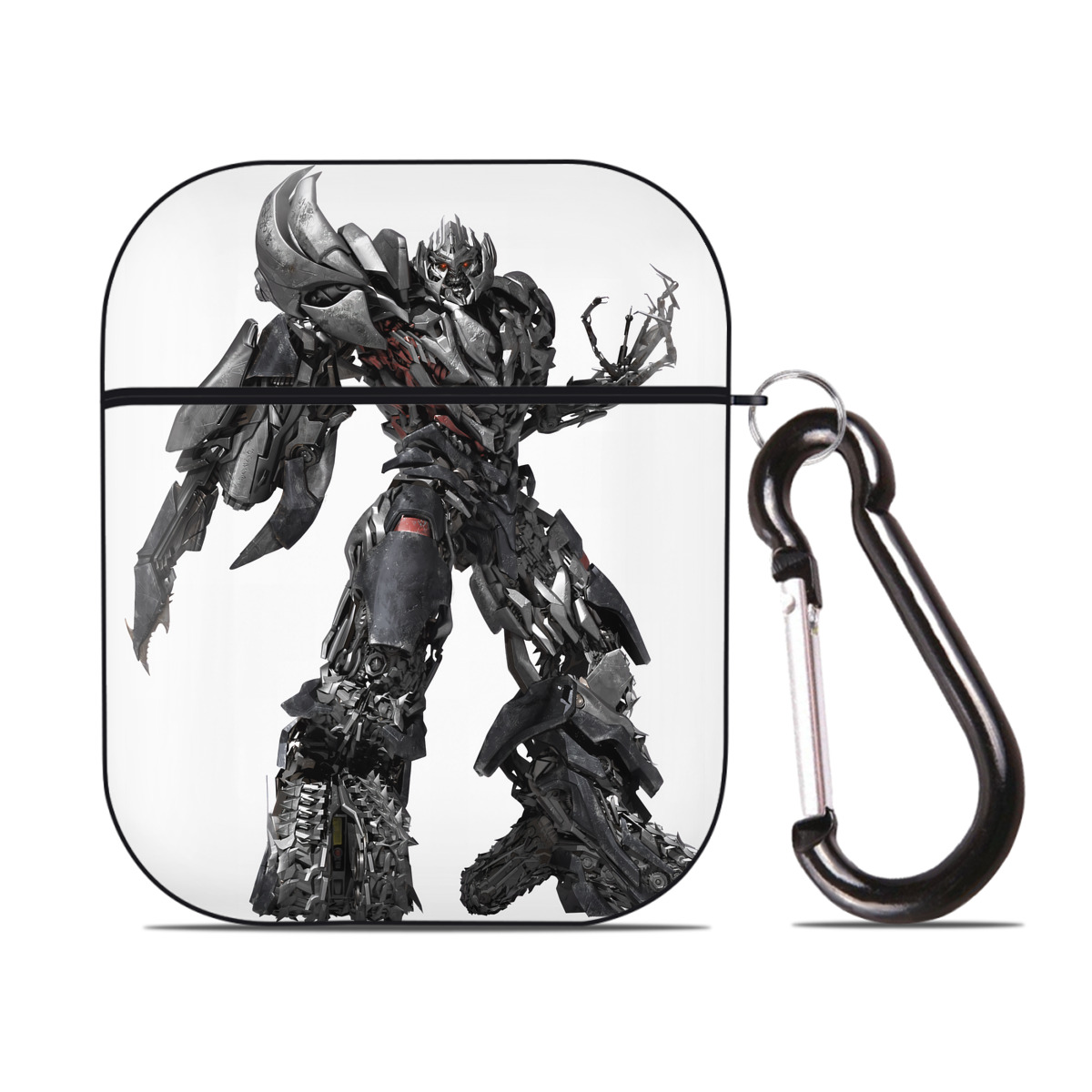 （画像用） Transformers トランスフォーマー AirPods 第2世代保護ケース ハードシェル ブラック 耐衝撃・防指紋・カラビナ付き