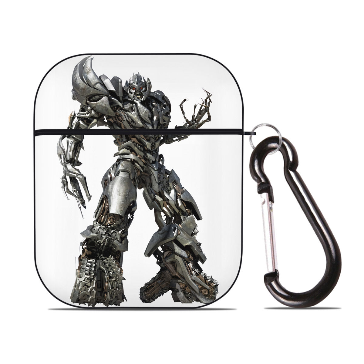 （画像用） Transformers トランスフォーマー AirPods 第2世代保護ケース ハードシェル ブラック 耐衝撃・防指紋・カラビナ付き