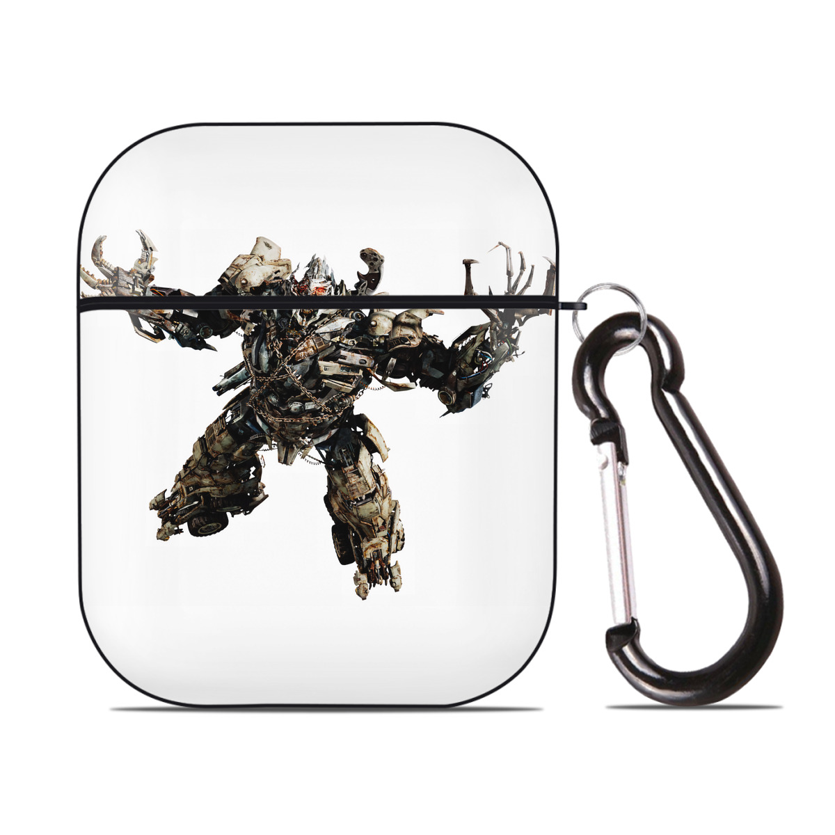 （画像用） Transformers トランスフォーマー AirPods 第2世代保護ケース ハードシェル ブラック 耐衝撃・防指紋・カラビナ付き