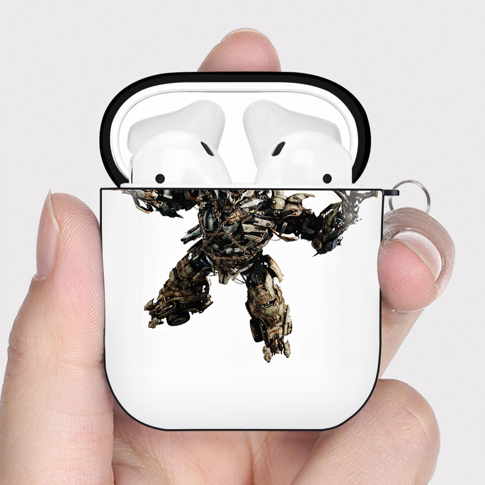 （画像用） Transformers トランスフォーマー AirPods 第2世代保護ケース ハードシェル ブラック 耐衝撃・防指紋・カラビナ付き