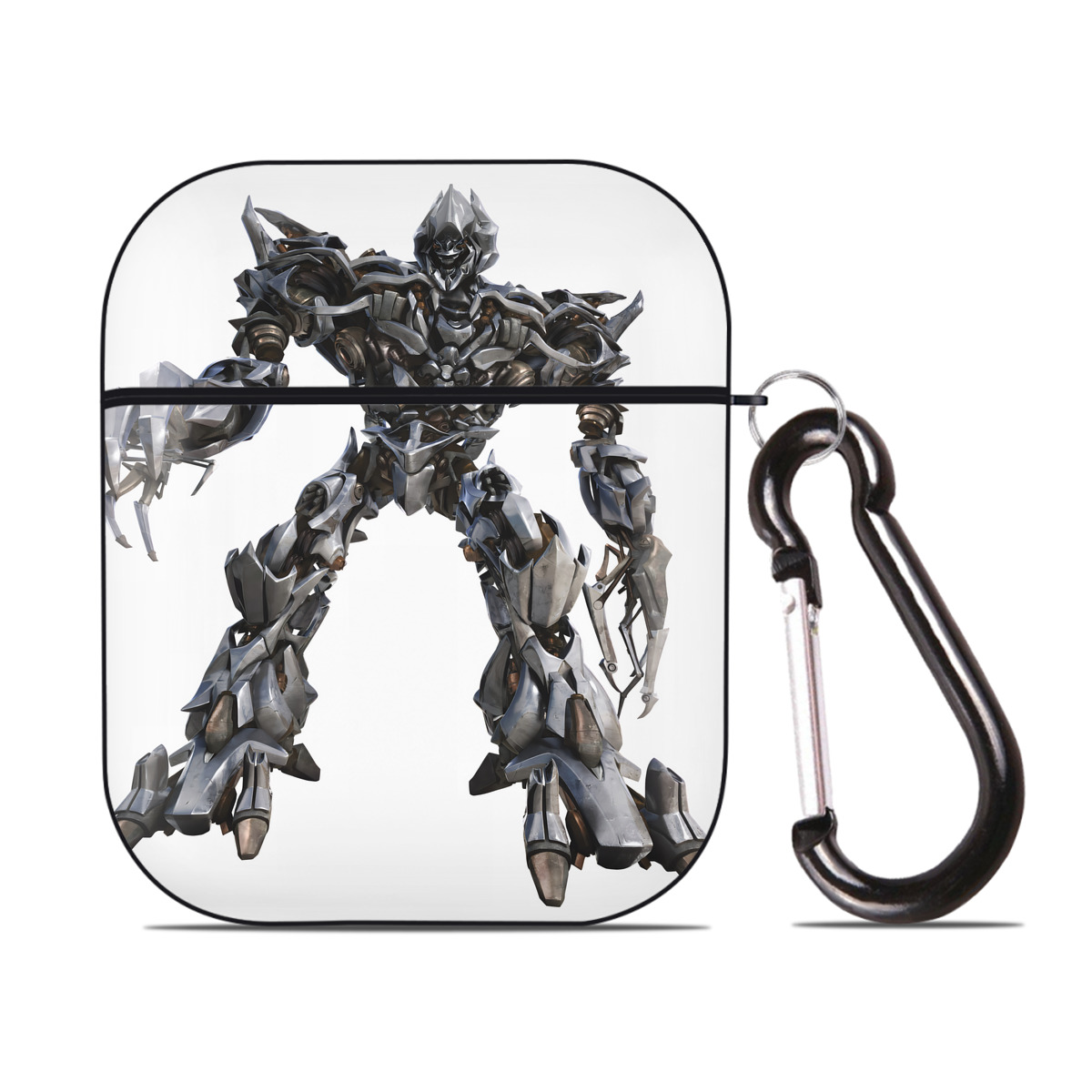 （画像用） Transformers トランスフォーマー AirPods 第2世代保護ケース ハードシェル ブラック 耐衝撃・防指紋・カラビナ付き