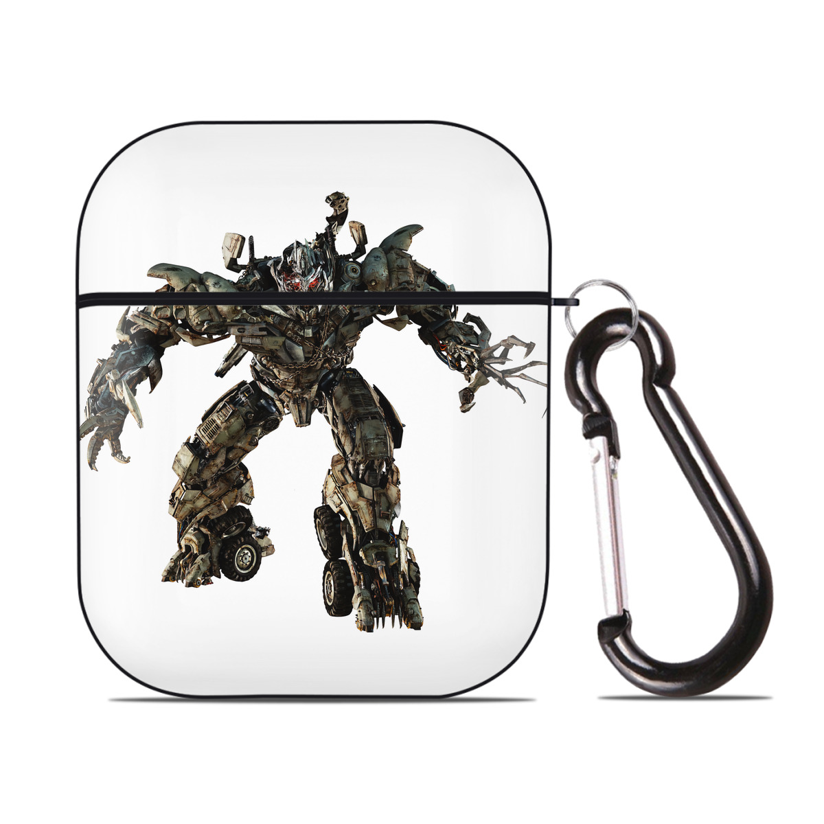 （画像用） Transformers トランスフォーマー AirPods 第2世代保護ケース ハードシェル ブラック 耐衝撃・防指紋・カラビナ付き