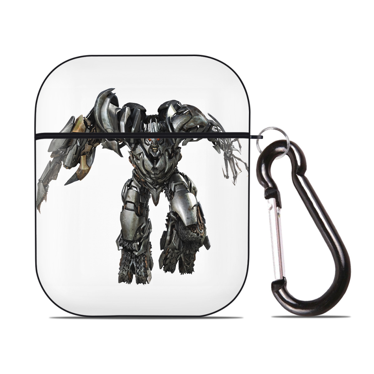 （画像用） Transformers トランスフォーマー AirPods 第2世代保護ケース ハードシェル ブラック 耐衝撃・防指紋・カラビナ付き