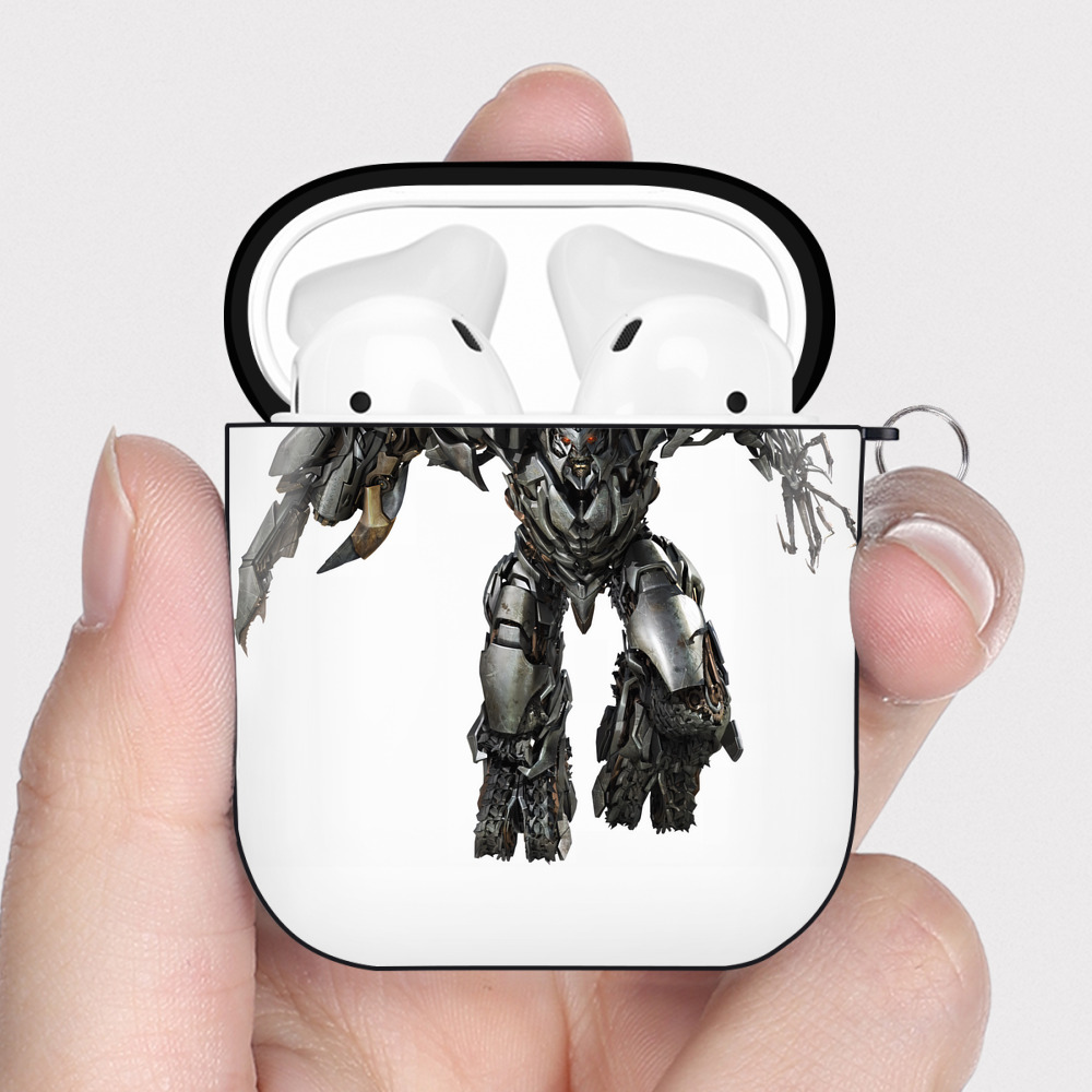 （画像用） Transformers トランスフォーマー AirPods 第2世代保護ケース ハードシェル ブラック 耐衝撃・防指紋・カラビナ付き