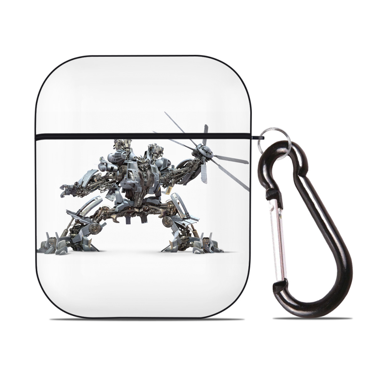 （画像用） Transformers トランスフォーマー AirPods 第2世代保護ケース ハードシェル ブラック 耐衝撃・防指紋・カラビナ付き