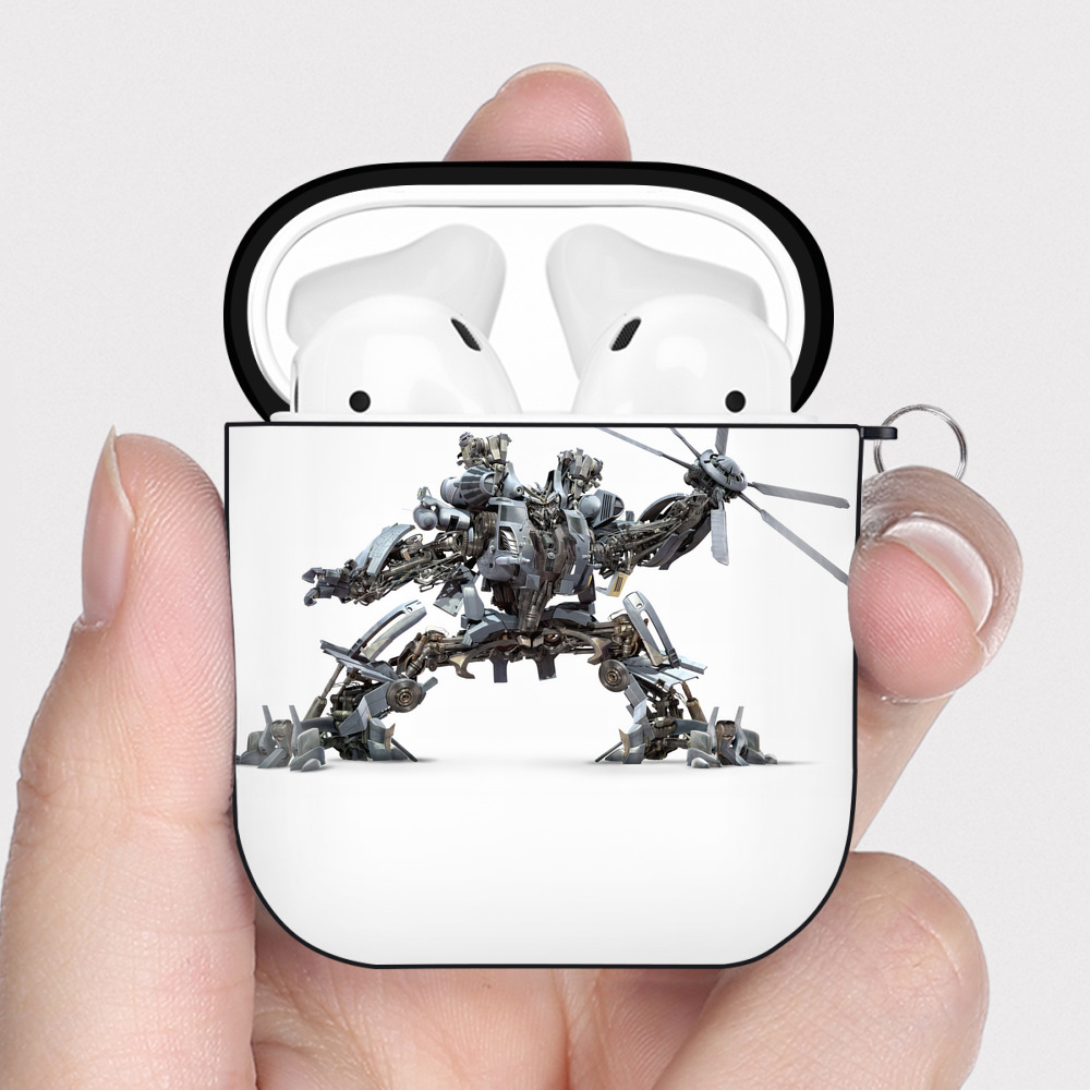 （画像用） Transformers トランスフォーマー AirPods 第2世代保護ケース ハードシェル ブラック 耐衝撃・防指紋・カラビナ付き