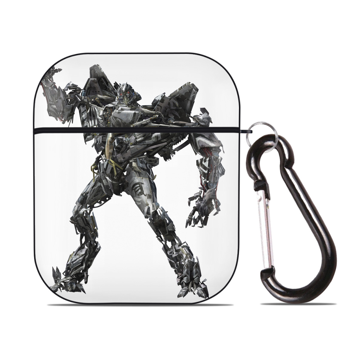 （画像用） Transformers トランスフォーマー AirPods 第2世代保護ケース ハードシェル ブラック 耐衝撃・防指紋・カラビナ付き