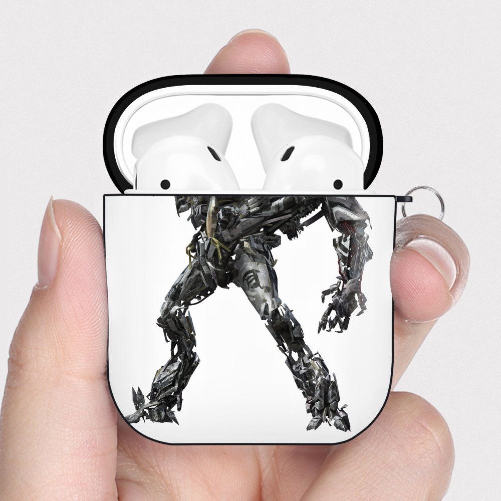（画像用） Transformers トランスフォーマー AirPods 第2世代保護ケース ハードシェル ブラック 耐衝撃・防指紋・カラビナ付き