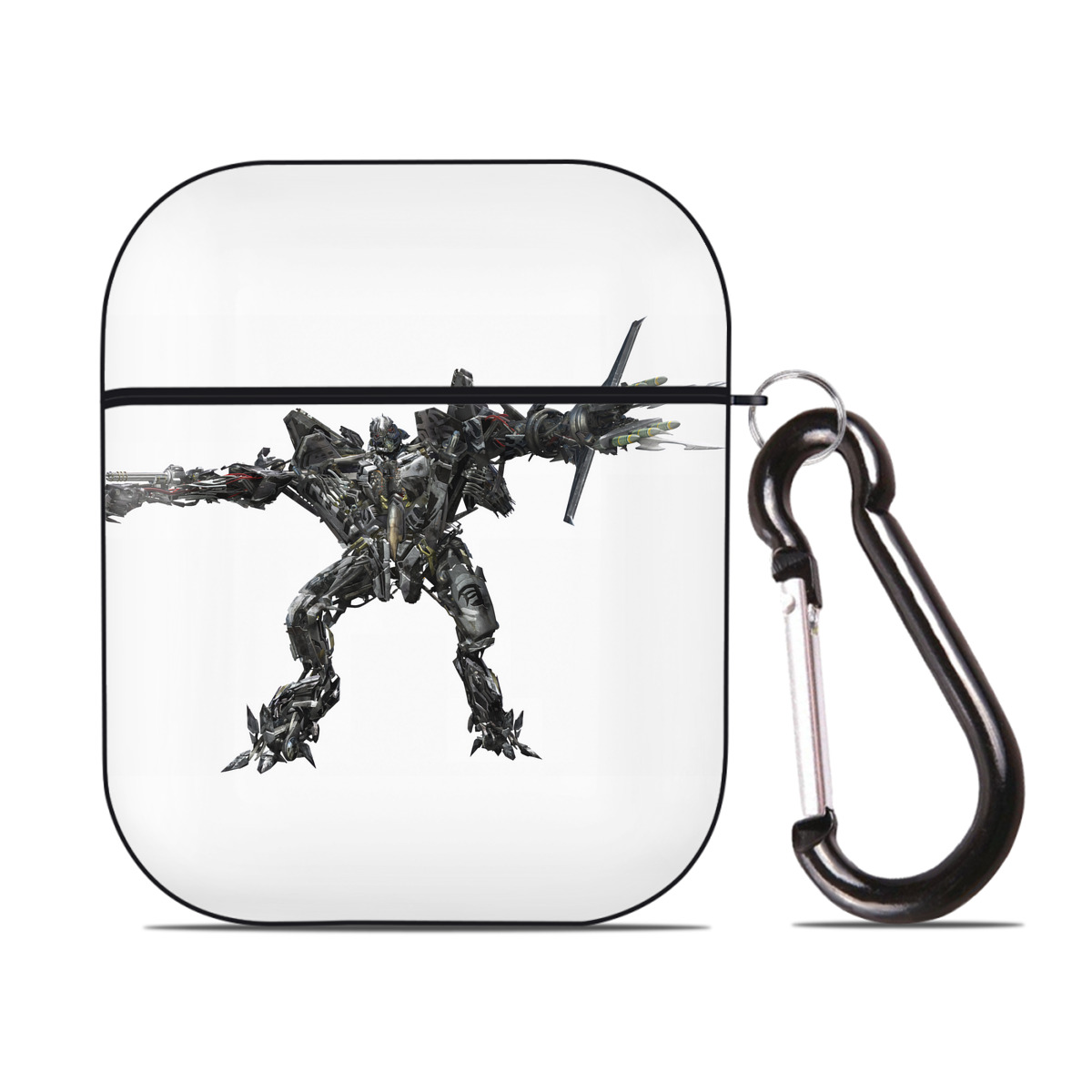 （画像用） Transformers トランスフォーマー AirPods 第2世代保護ケース ハードシェル ブラック 耐衝撃・防指紋・カラビナ付き