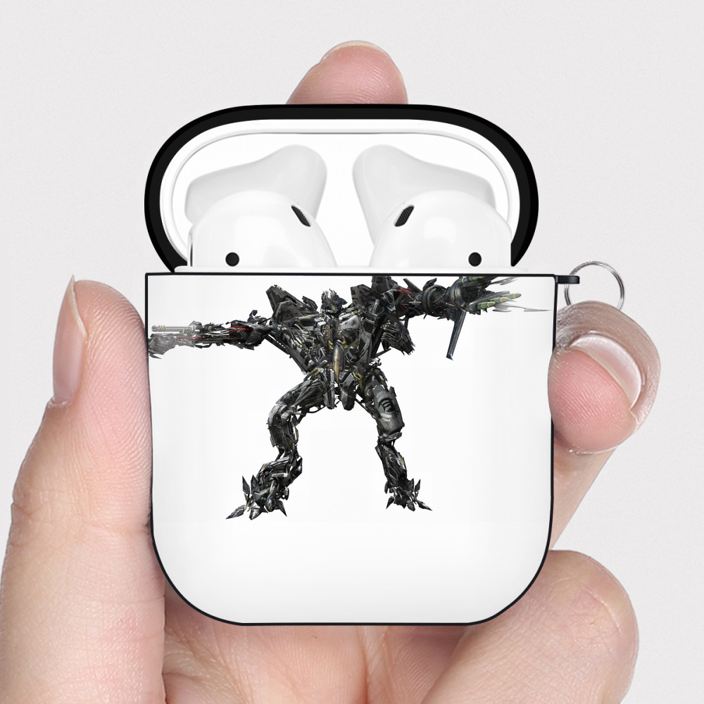 （画像用） Transformers トランスフォーマー AirPods 第2世代保護ケース ハードシェル ブラック 耐衝撃・防指紋・カラビナ付き