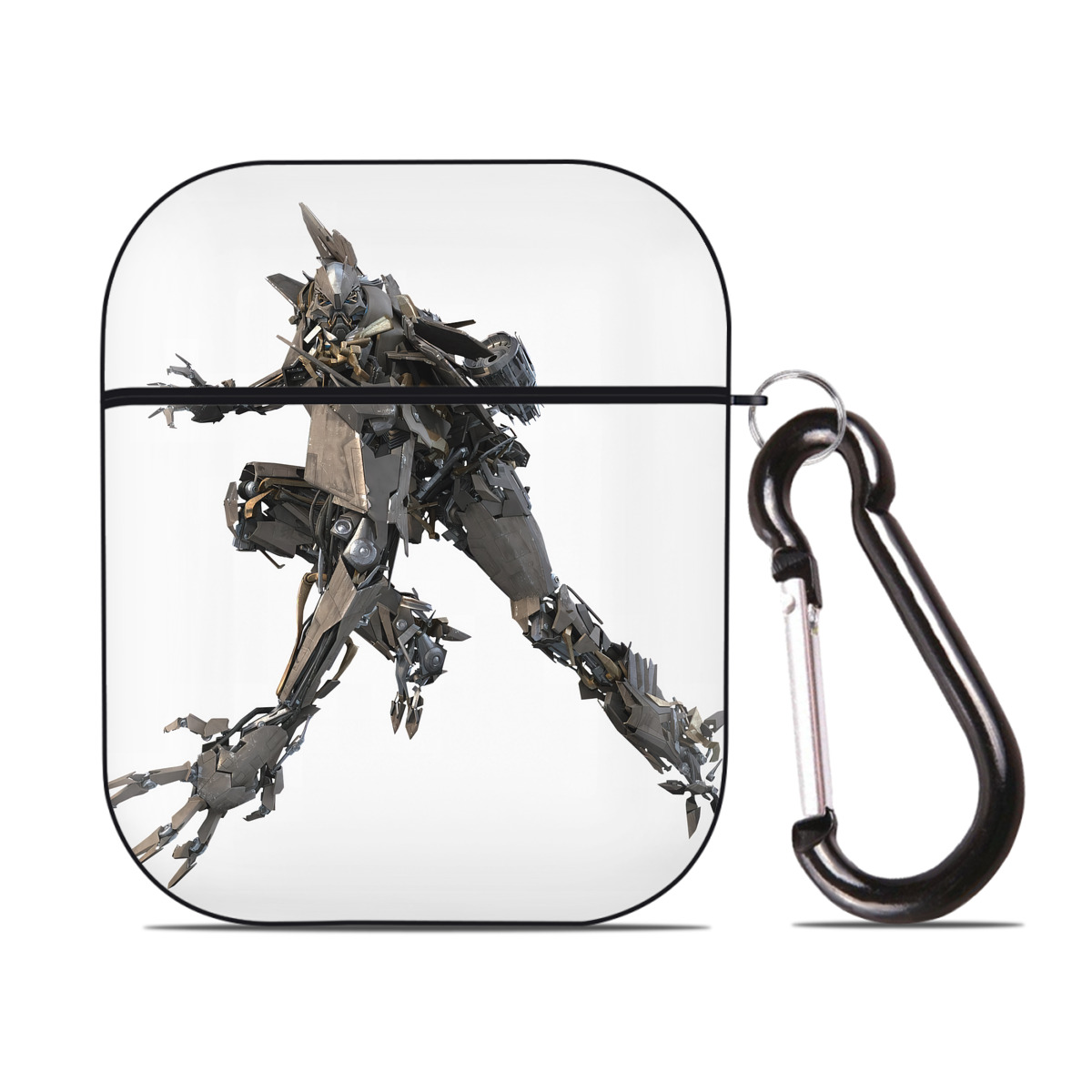 （画像用） Transformers トランスフォーマー AirPods 第2世代保護ケース ハードシェル ブラック 耐衝撃・防指紋・カラビナ付き