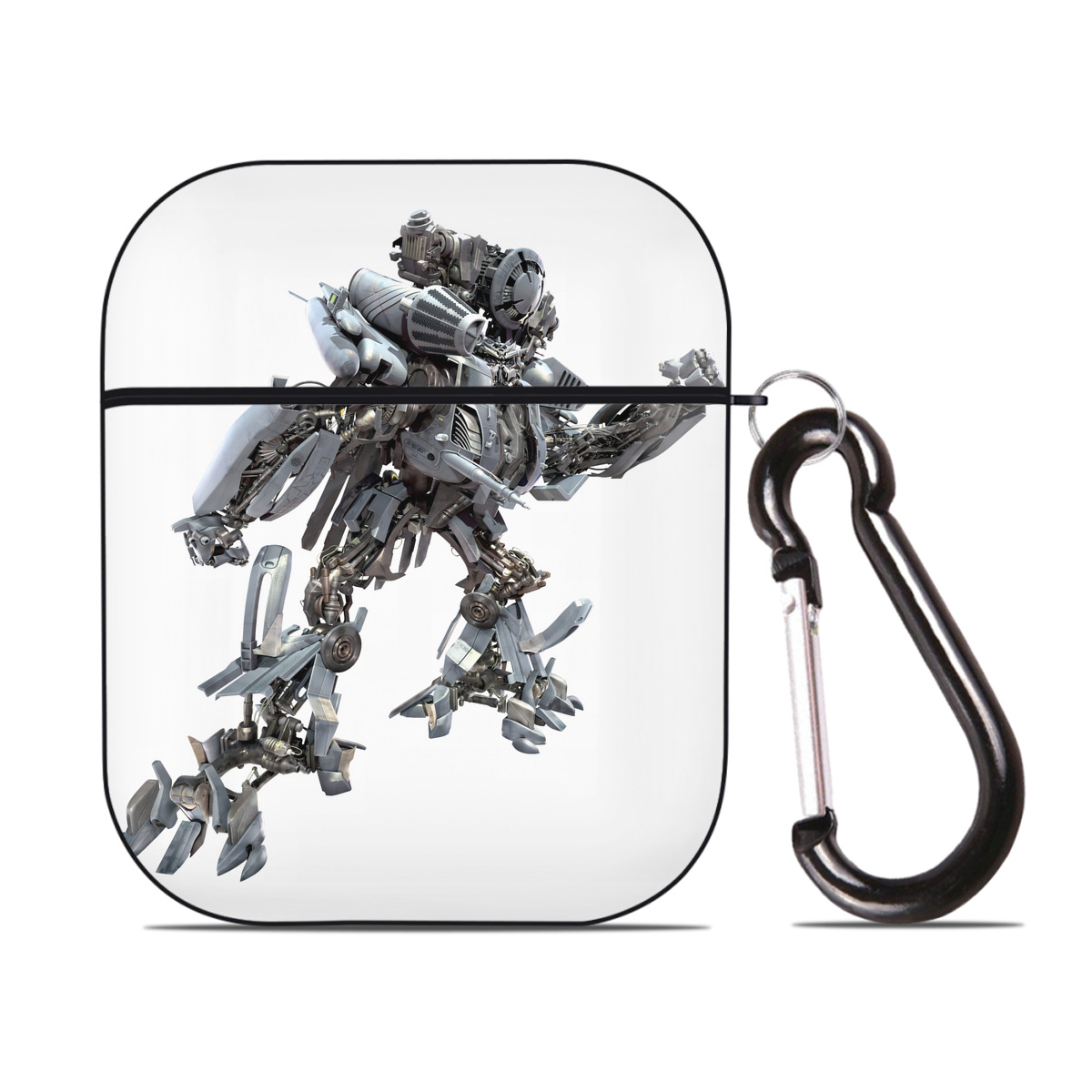 （画像用） Transformers トランスフォーマー AirPods 第2世代保護ケース ハードシェル ブラック 耐衝撃・防指紋・カラビナ付き
